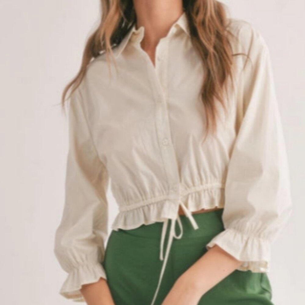 NWT Light Ruffle Vintage Blouse